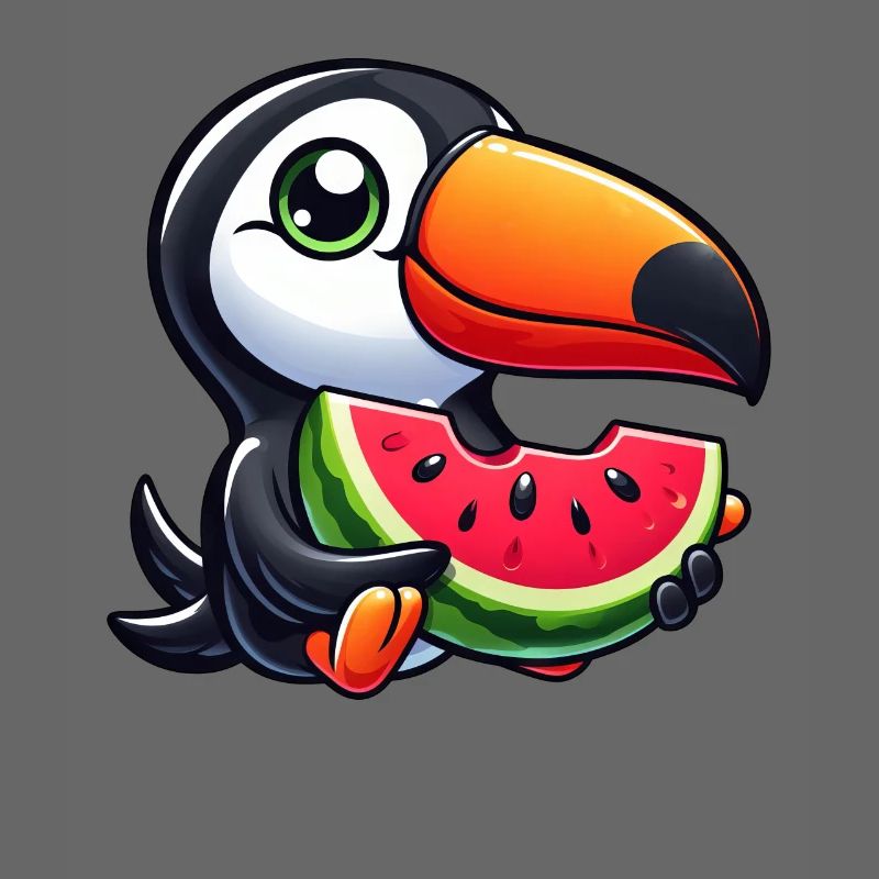 Toucan oiseau de paradis pastèque été