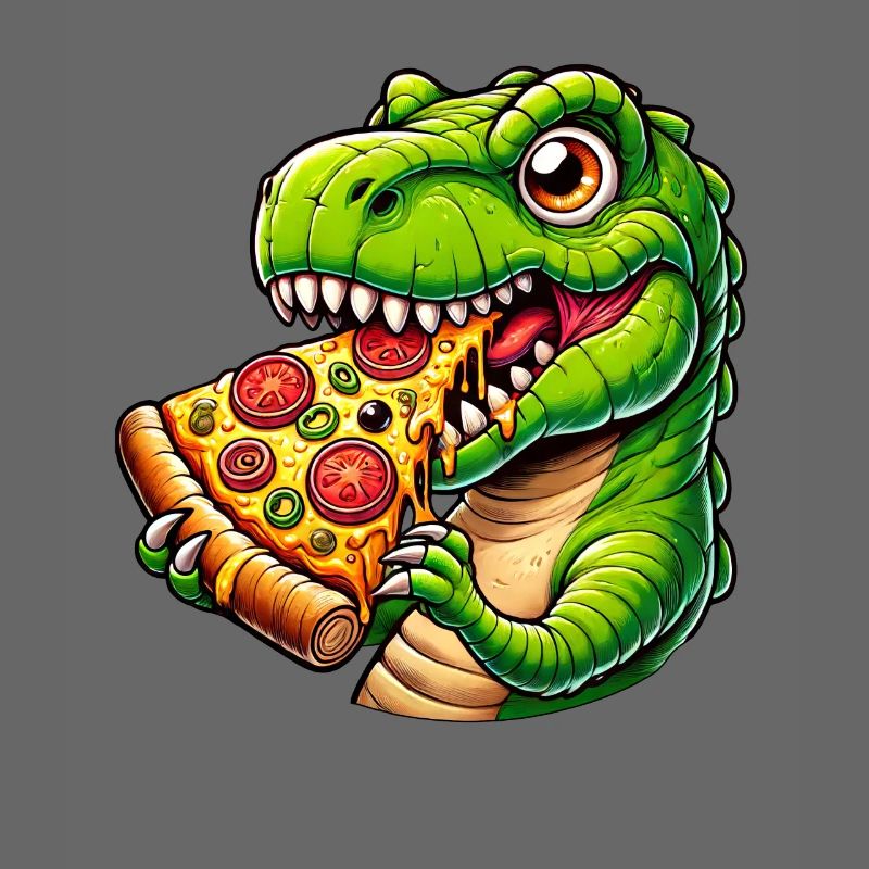 T-Rex Dinosaur with Pizza Cheese Olives Fun