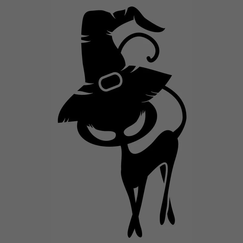 A black cat with Witchhat