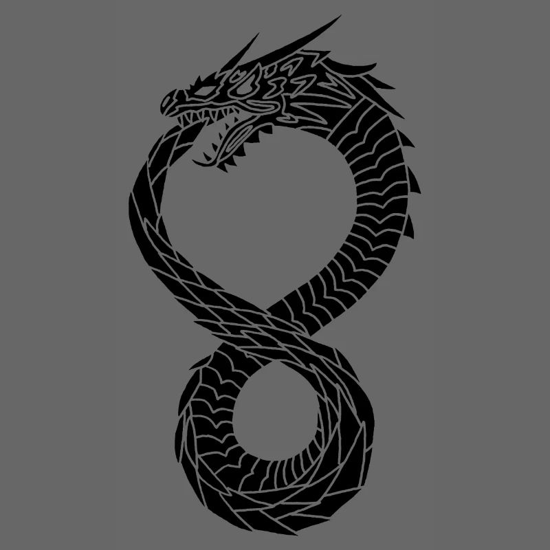 Schwarzer unendlicher Drache