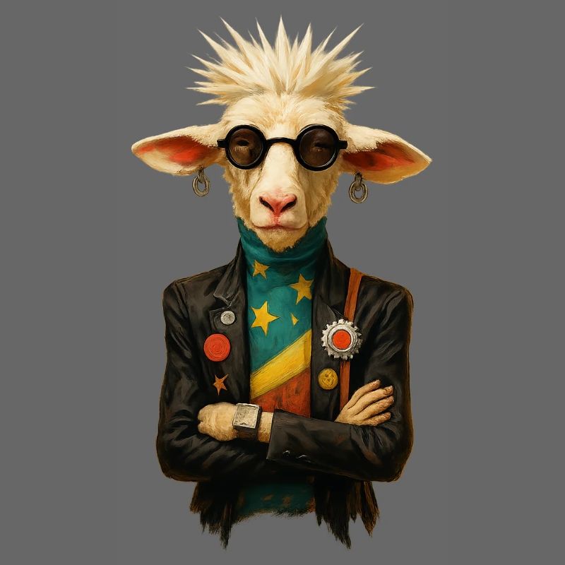 Sheep rock icon in retro style