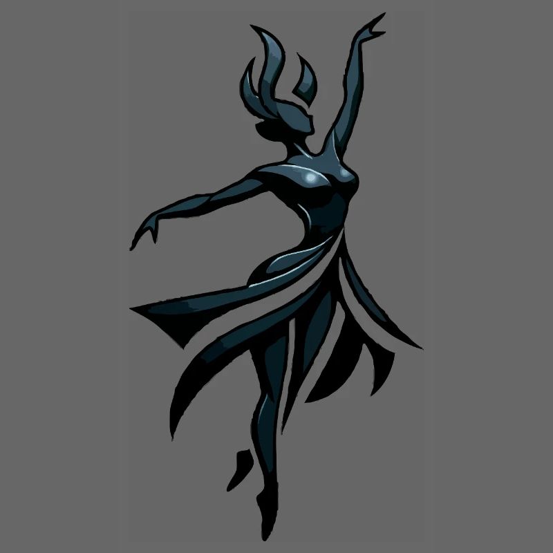 Shadow dancer in neon blue