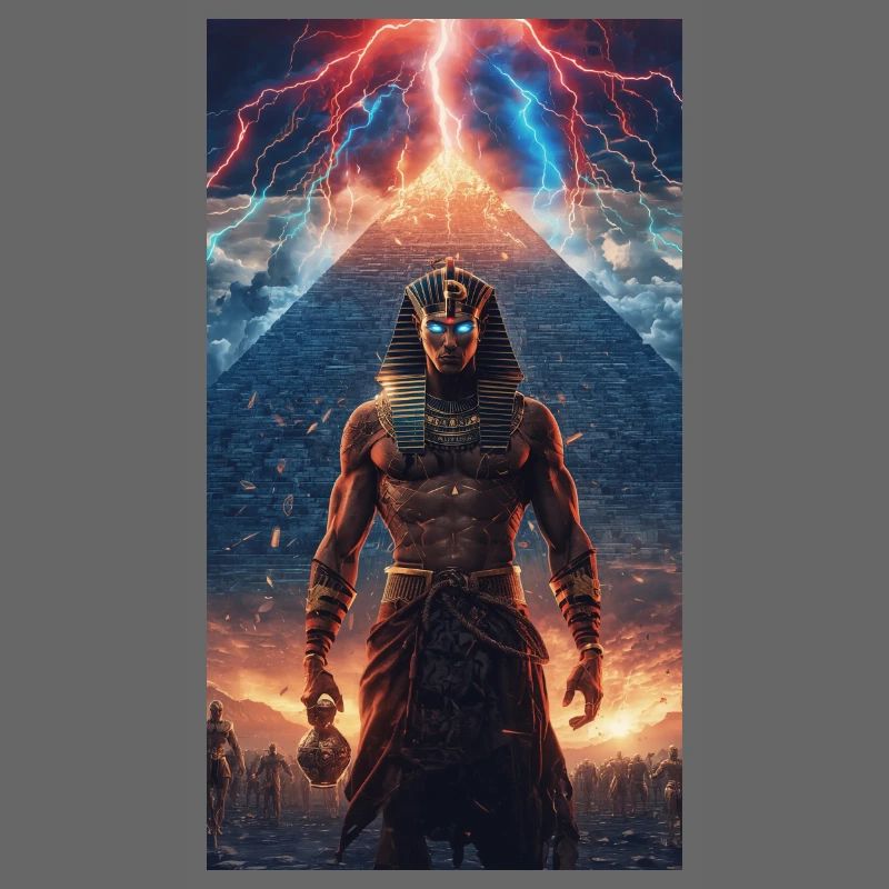 Pharaon du Tonnerre devant la pyramide