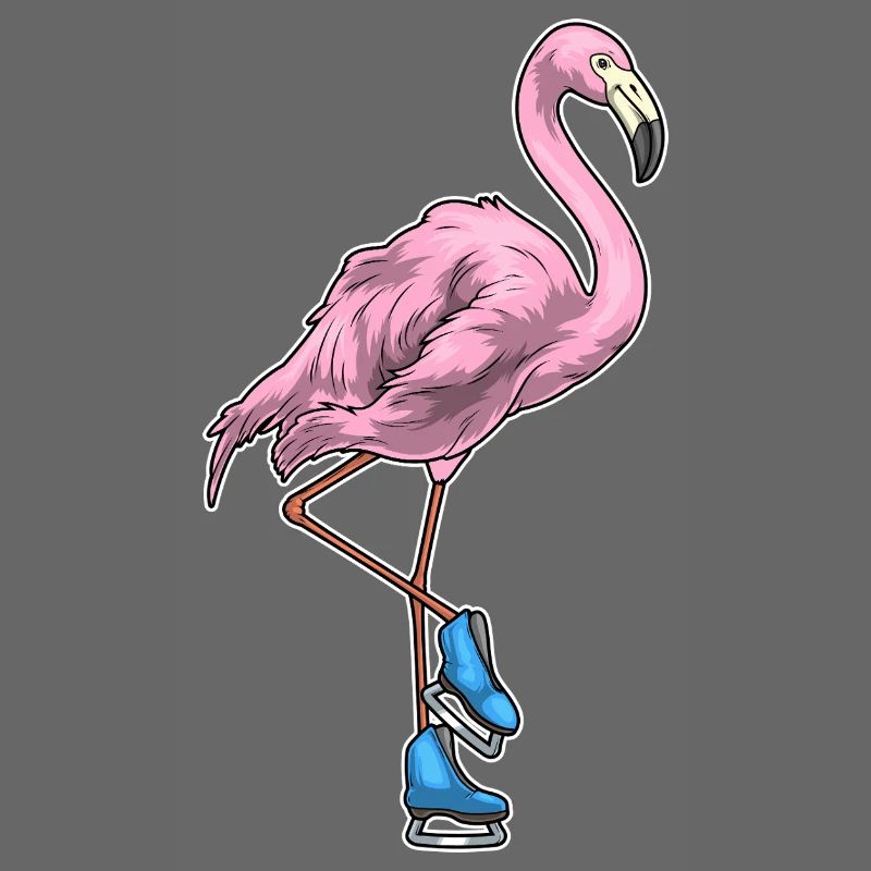 Flamingo Eislaufen Schlittschuhe Wintersport