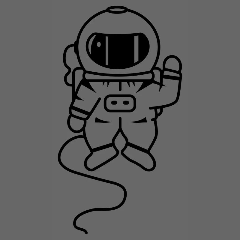 small astronaut in space