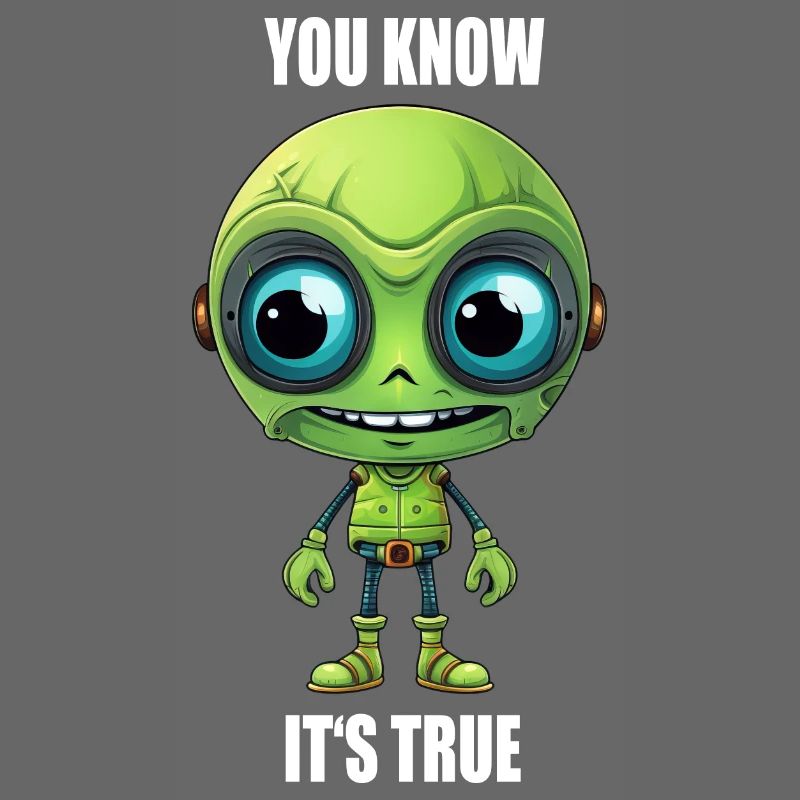 Green Alien Cyborg Head with Teeth - "You Know It