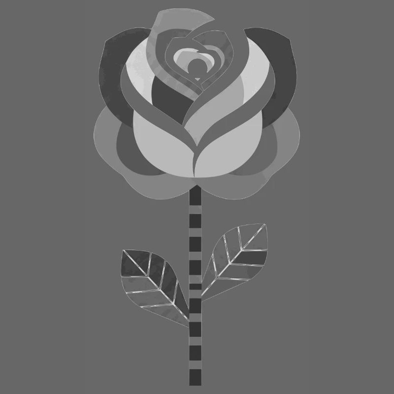Conception graphique de rose en noir et blanc