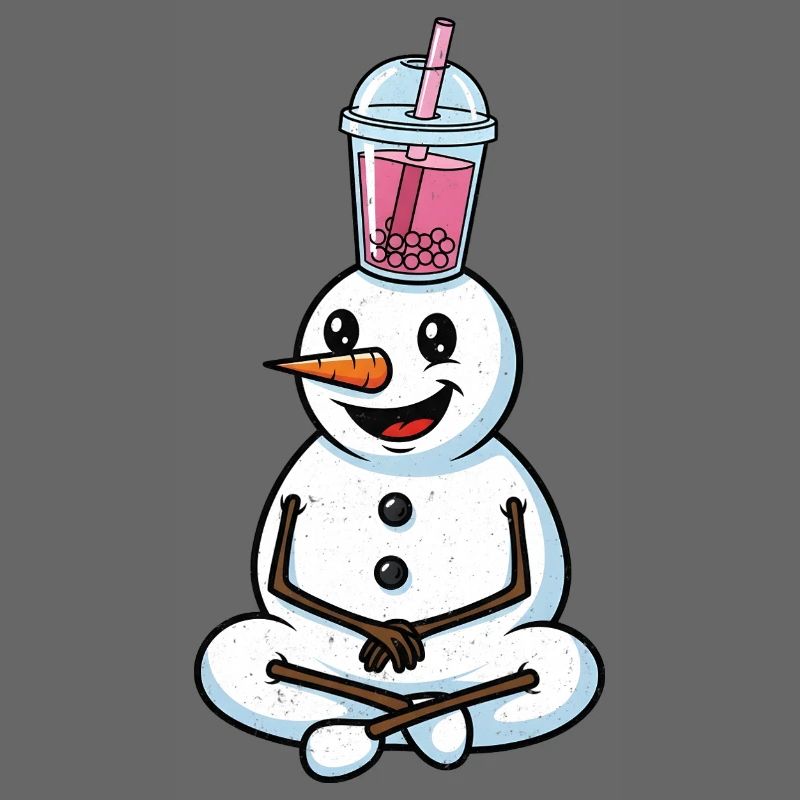 Schneemann mit Bubble Tea