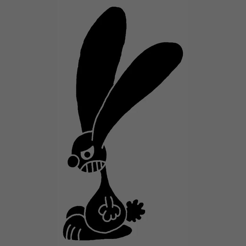 Lapin noir grognon