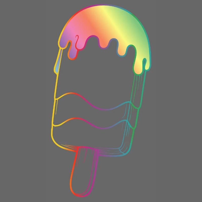 Regenbogen Eis Outline Neon Style 