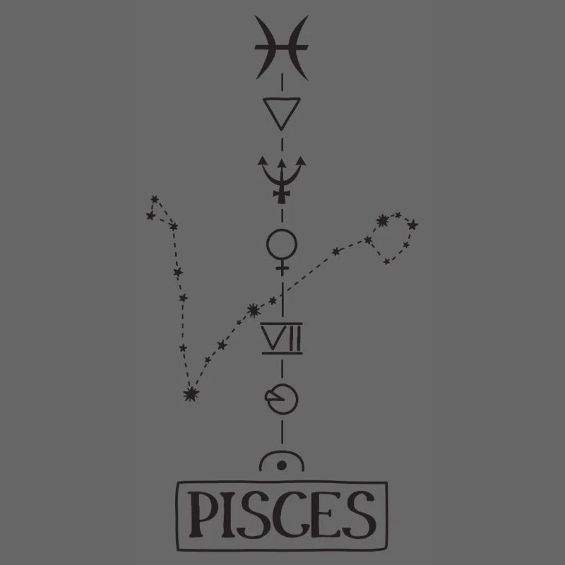 Pisces - Fische Sternzeichen - schwarz