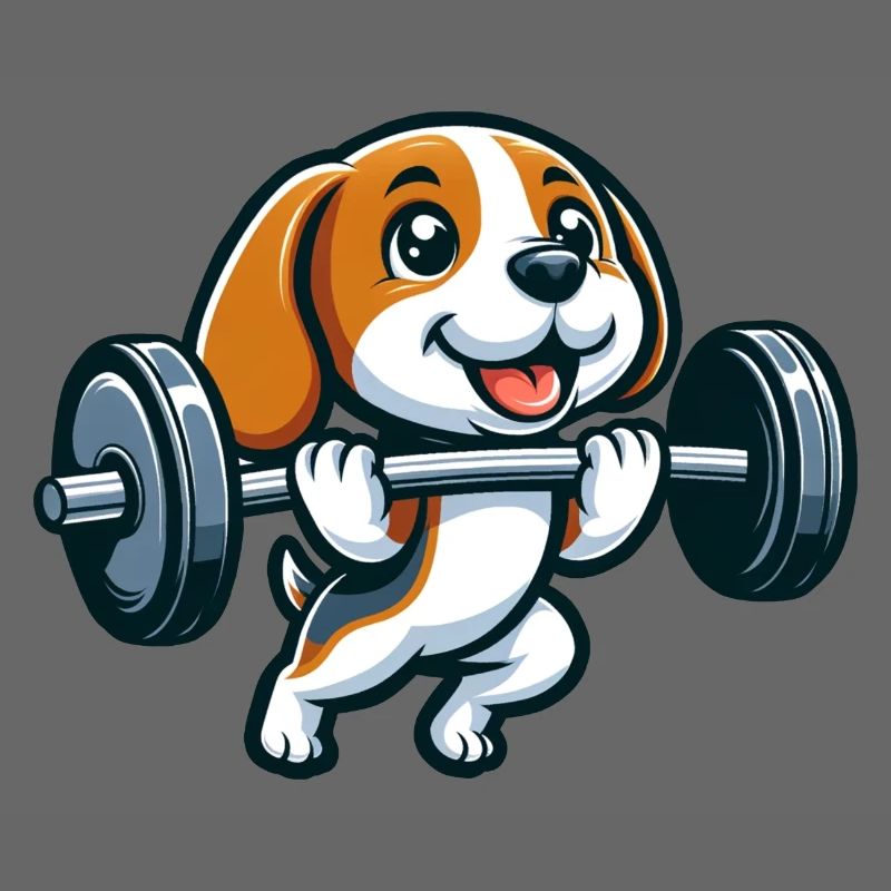 Beagle Weightlifting Workout Strength