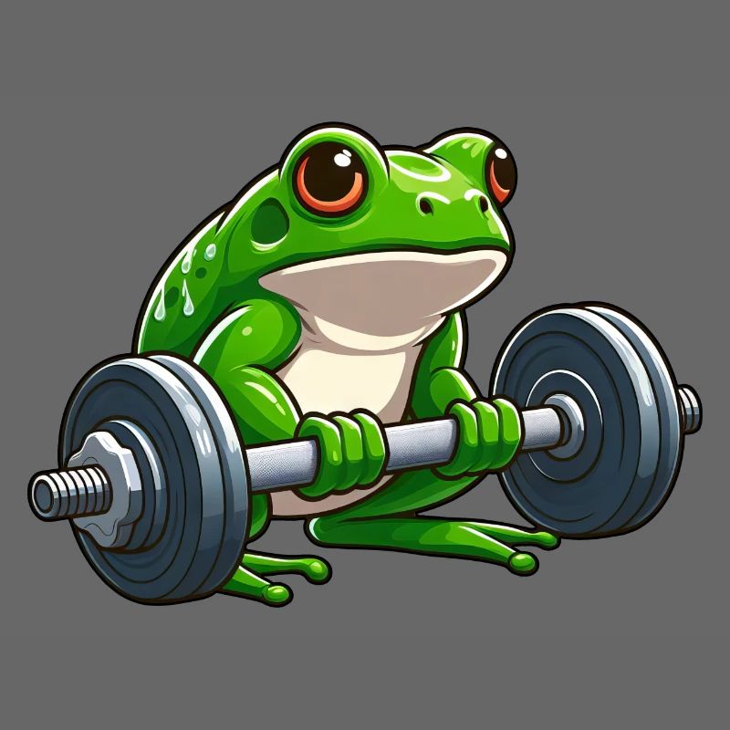 Strong frog while lifting weights