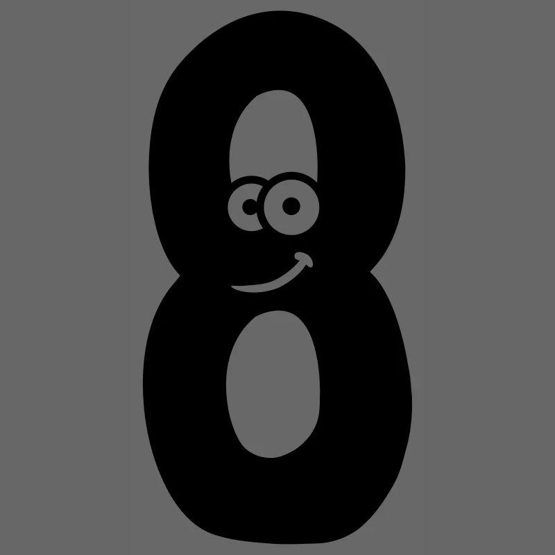 Numéro 8 huit comic animé visage fun
