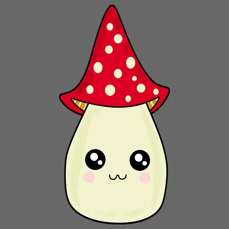 Kawaii champignon Toadstool mignon rouge avec visage