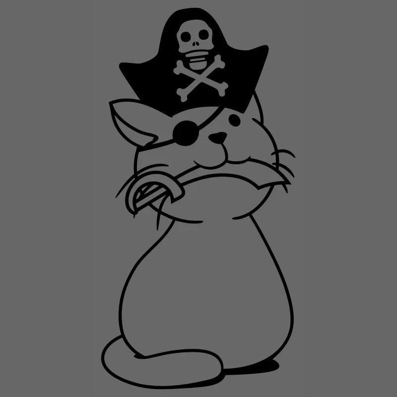 Mignon Pirate Cat Buccaneer Oeil Patch Chapeau Sabre