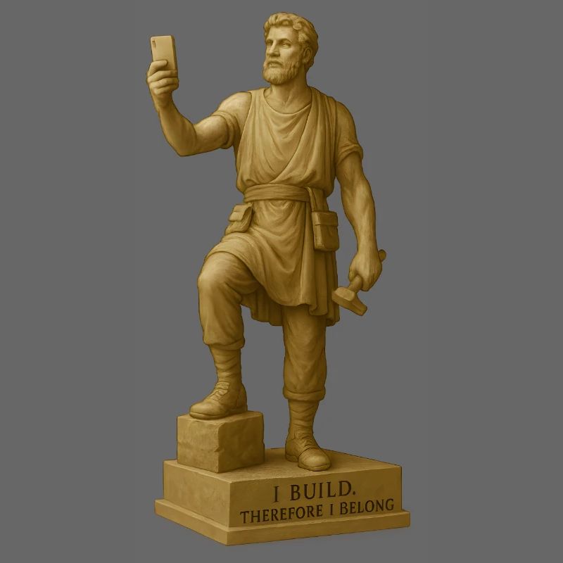 Ancient Philosopher Sculpture with Quote