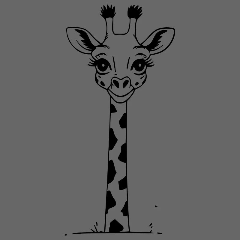 Cute cartoon giraffe as vector illustration
