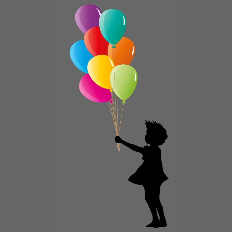 Mädchen mit bunten Luftballons