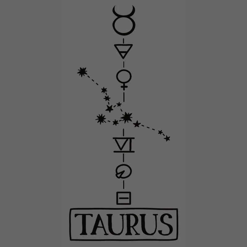 Taurus - Stier Sternzeichen - schwarz