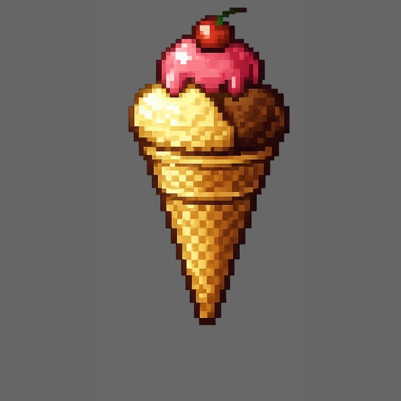 Retro Pixel Eiscreme Cone