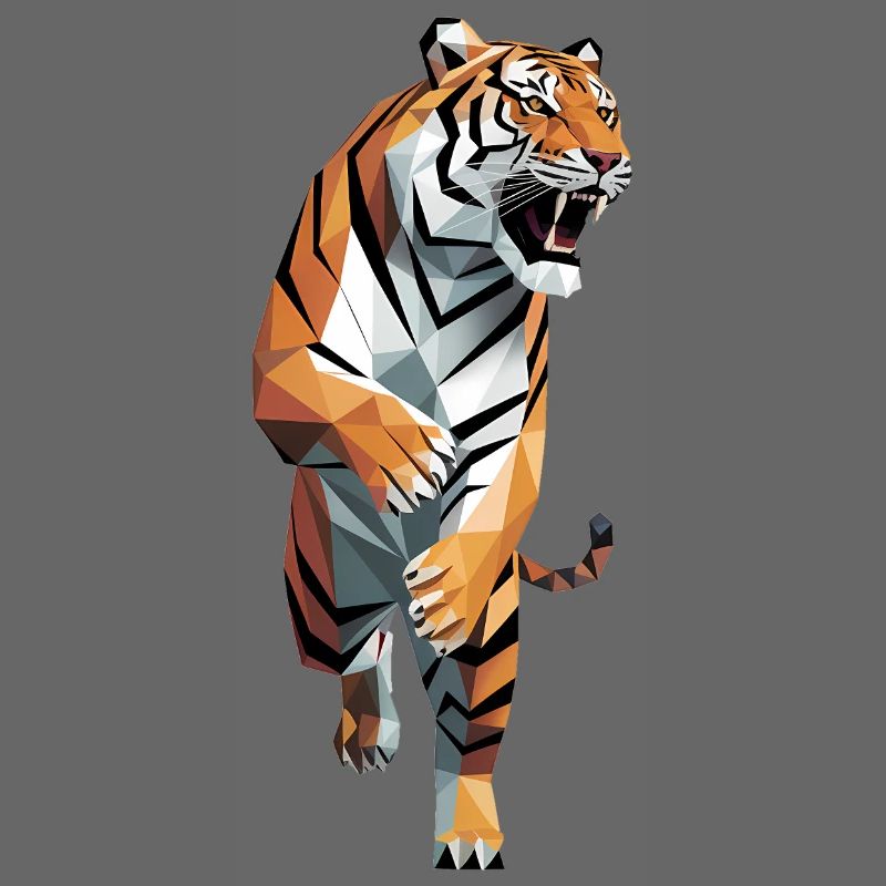 Tiger - Cooles Low-Poly-Logo