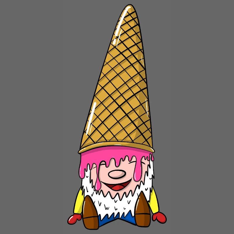 Zwerg mit Eiswaffel - Wichtel mit Eis