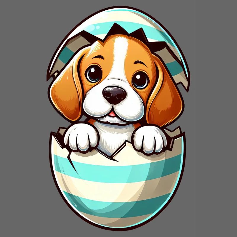 Conception colorée d’oeuf de Pâques de chien Beagle