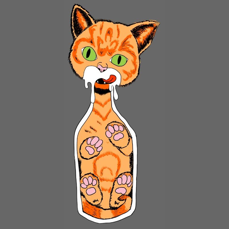 Katze in der Flasche