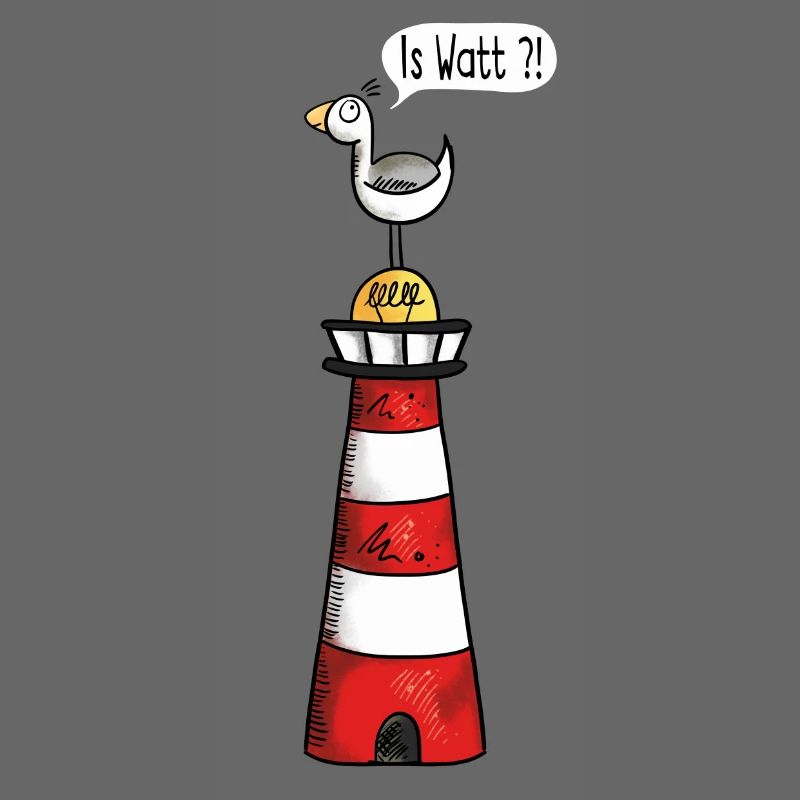 Is Watt Möwe - Nordsee - Leuchtturm - Geschenk
