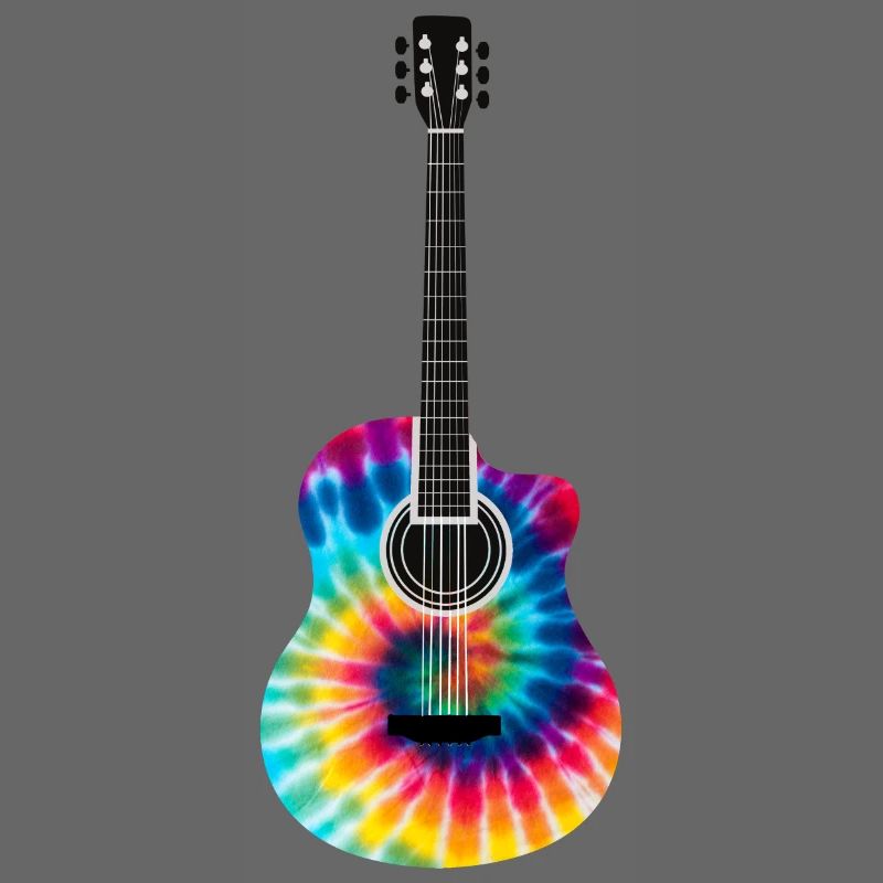 Design de guitare Tie Dye multicolore