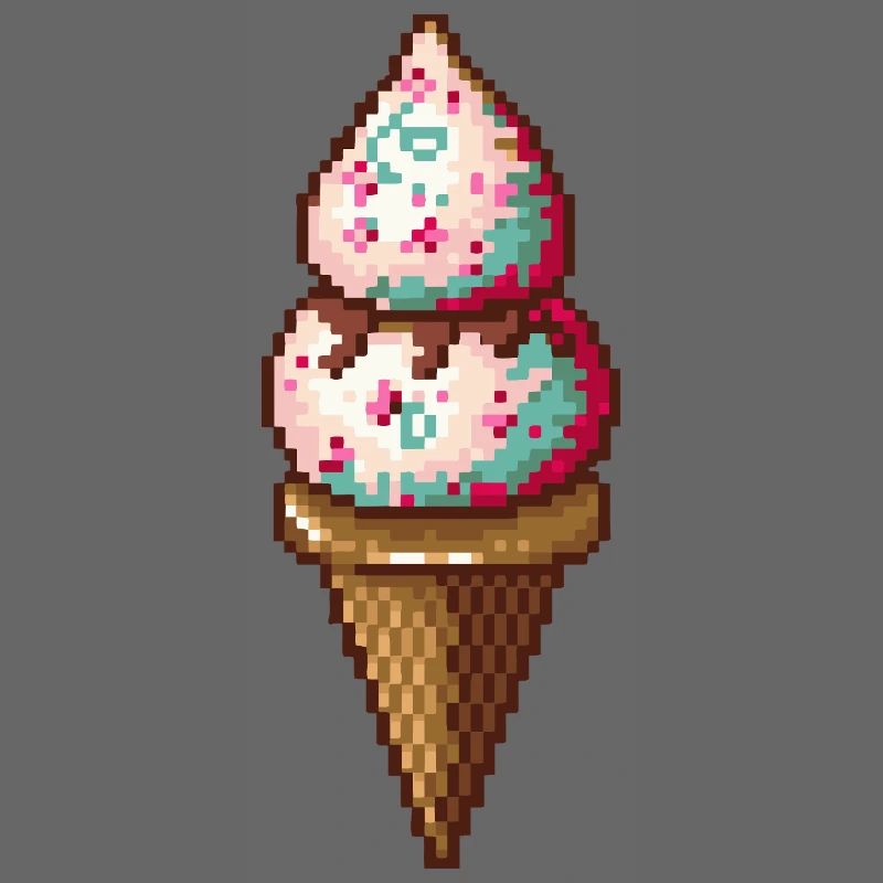 Pixel Eiscreme in Pixelkunst