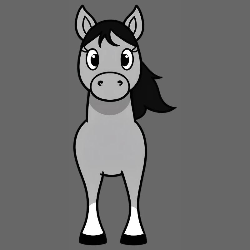 Gray bangs with black mane