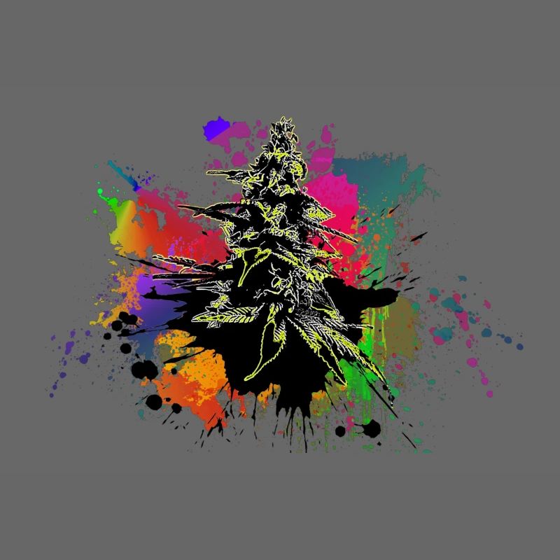 Farbspritzer Cannabis Graffiti