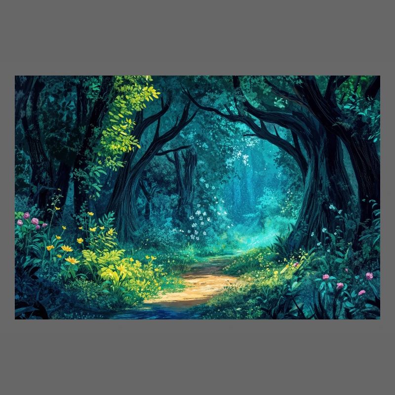 Illustration einer Waldlandschaft