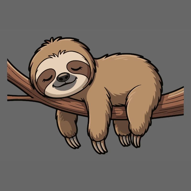 Sleeping sloth on branch