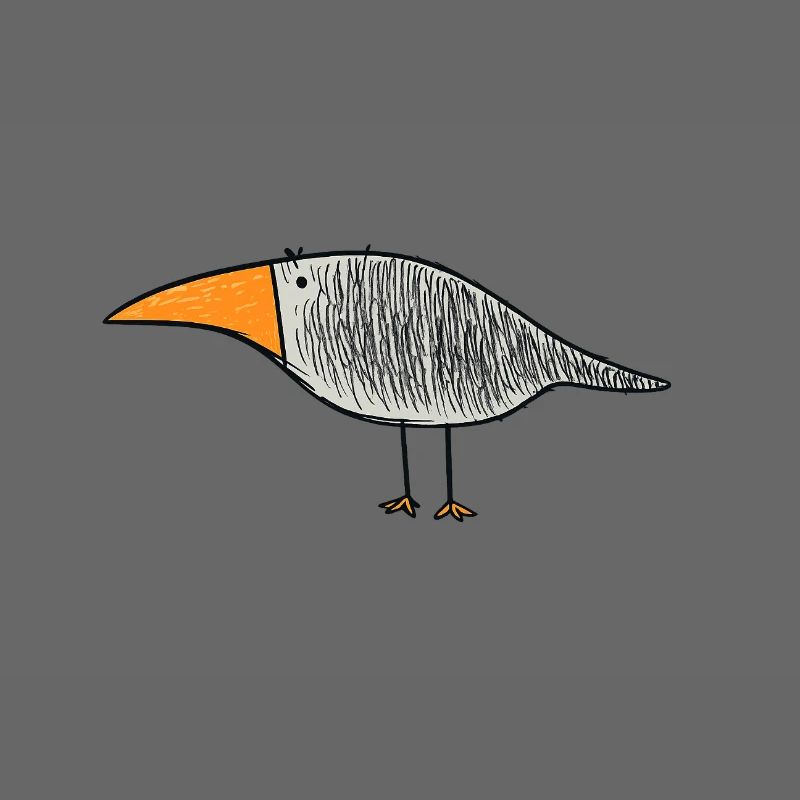 Vogel mit orangem Schnabel