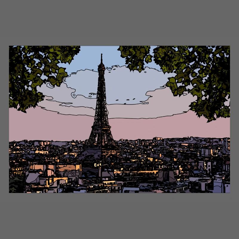 Paris Abendstimmung am Eiffelturm
