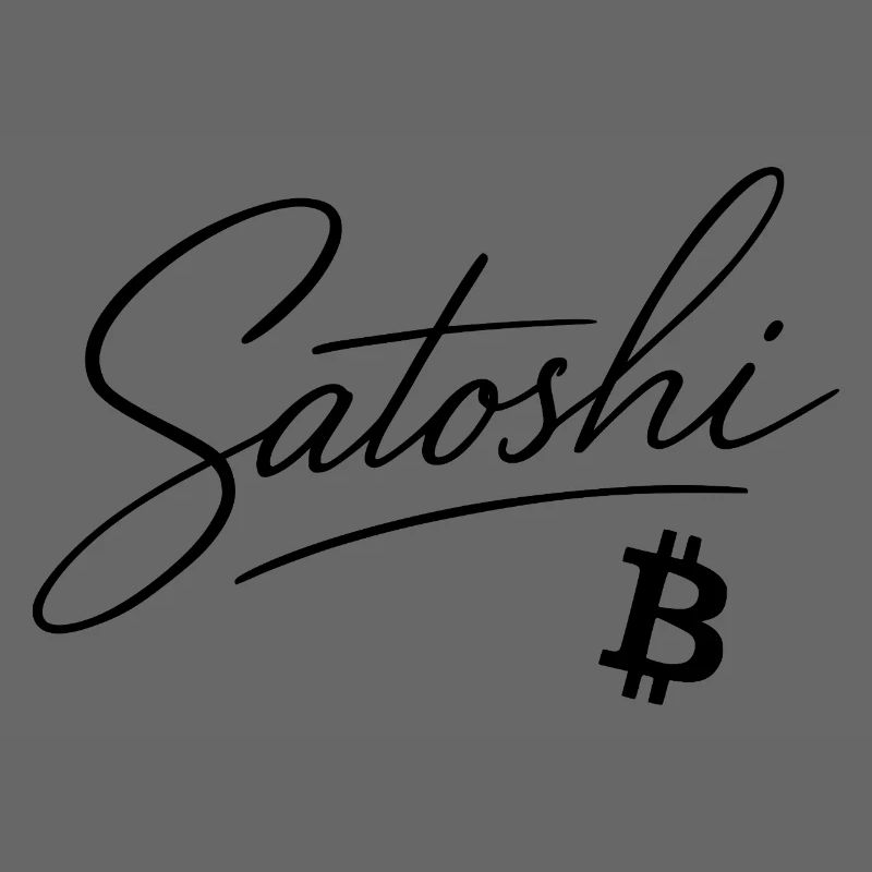 Satoshi Bitcoin Lettering Design Black