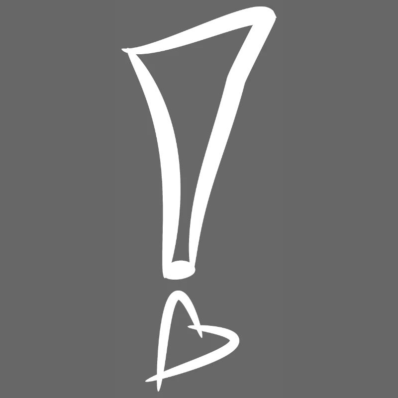 Exclamation mark with heart white vector gift