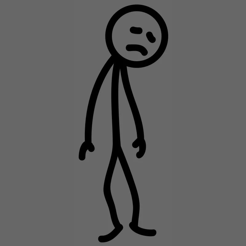Triste figure de bâton malheureuse déprimée