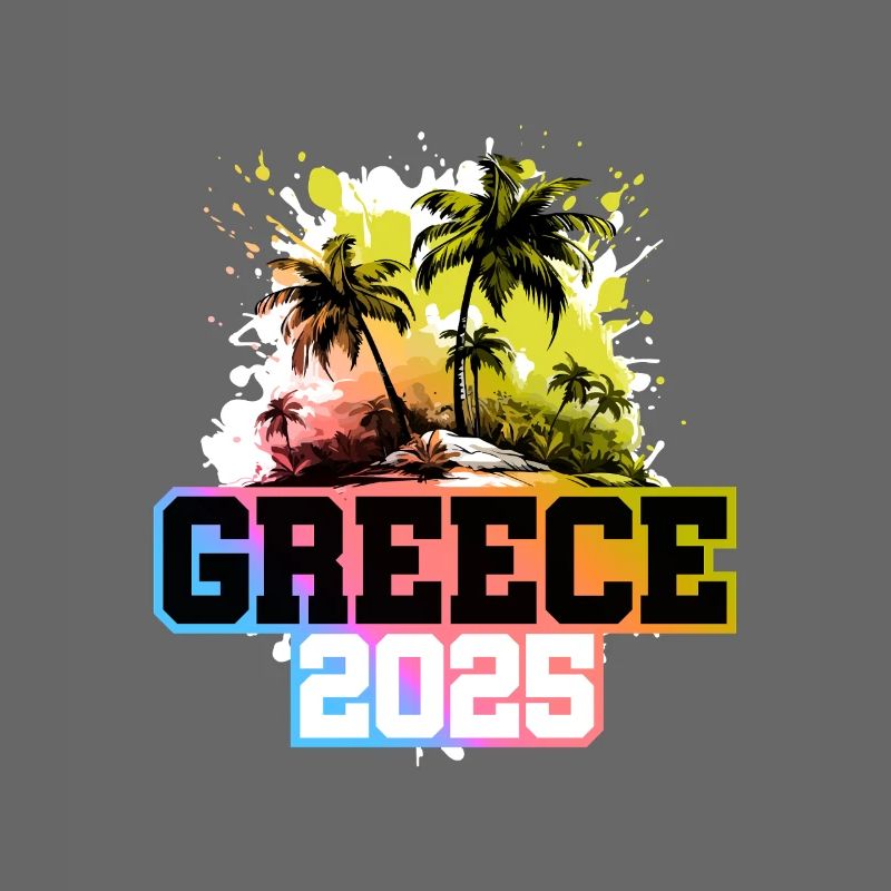 Grèce 2025 Palmiers Multicolore