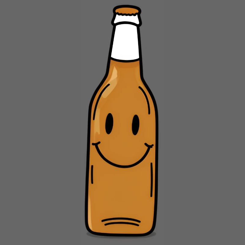 Lächelnde Bierflasche Cartoon
