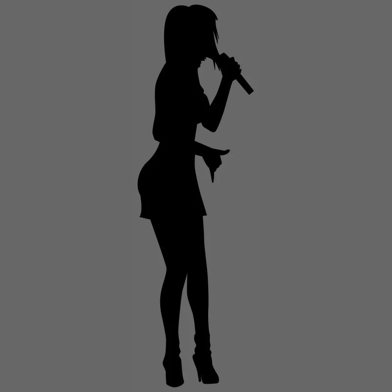 Singer und Dancer Silhouette Vektordesign