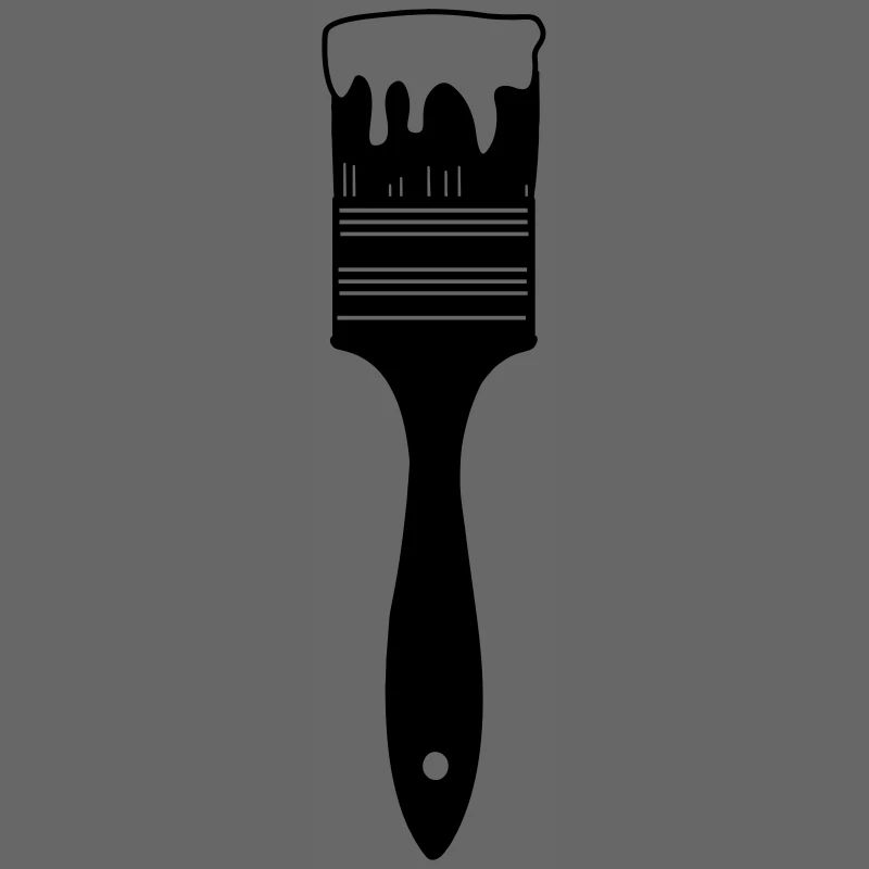 Paintbrush with paint for logo