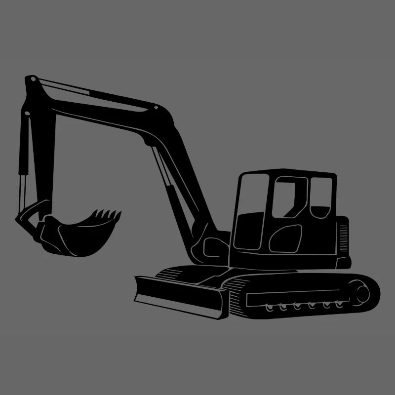 Excavator Driver Silhouette - Construction Equipment Operator