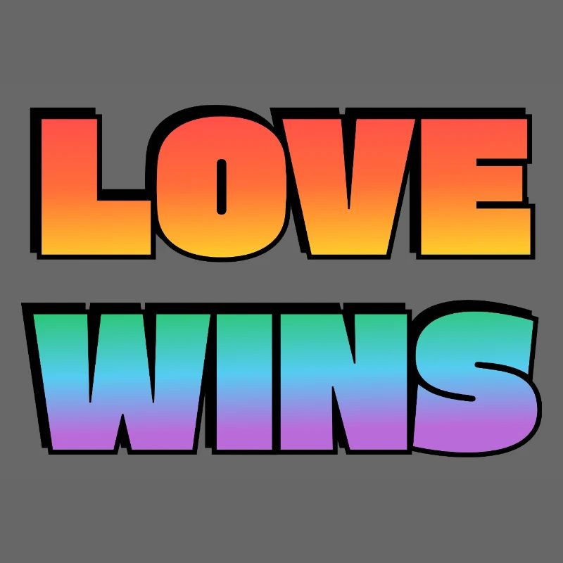 Love Wins Gradient Bold Text