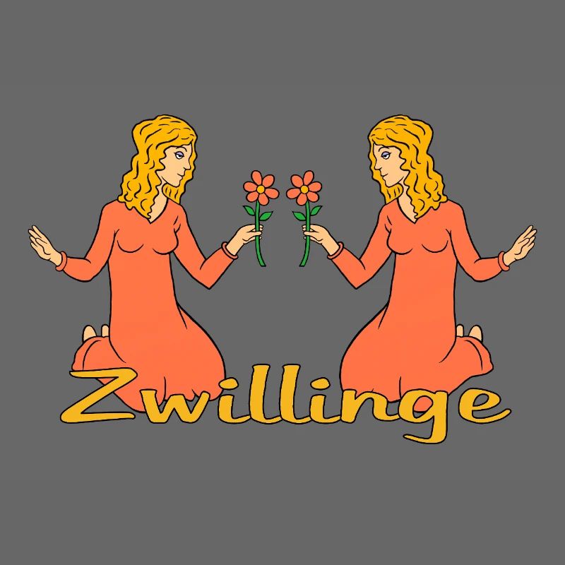 Sternzeichen Zwillinge mit einer Blume