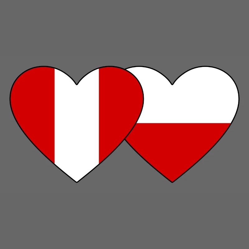 Peru Polen Herz Flagge