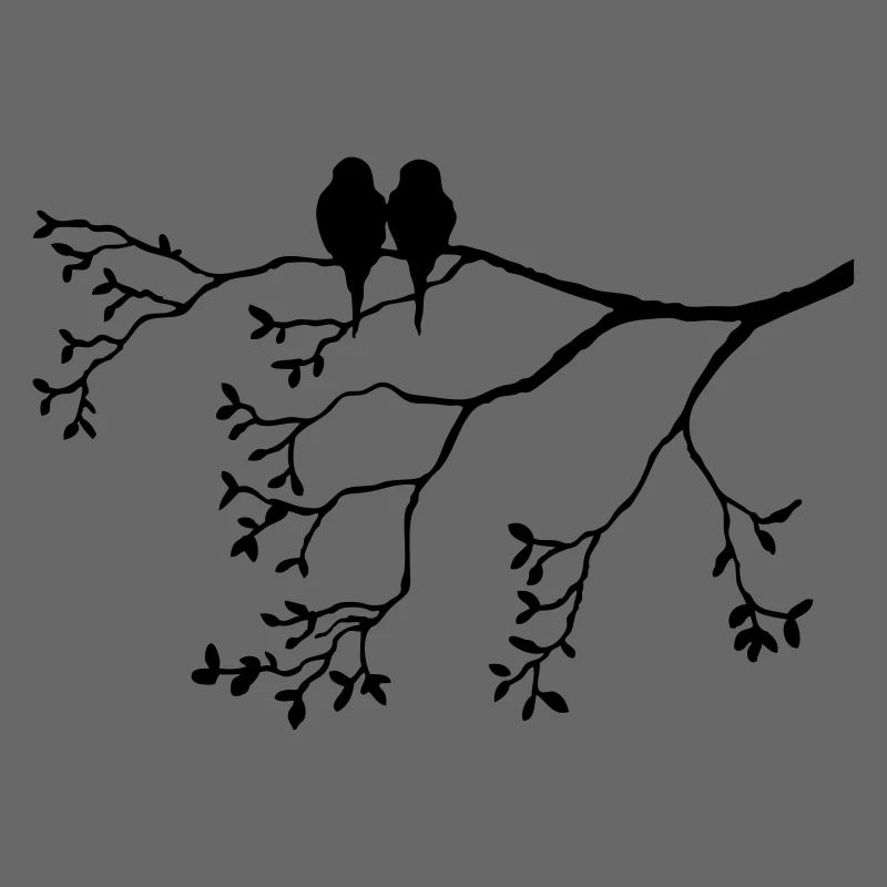 Vogelpaar on thin branch